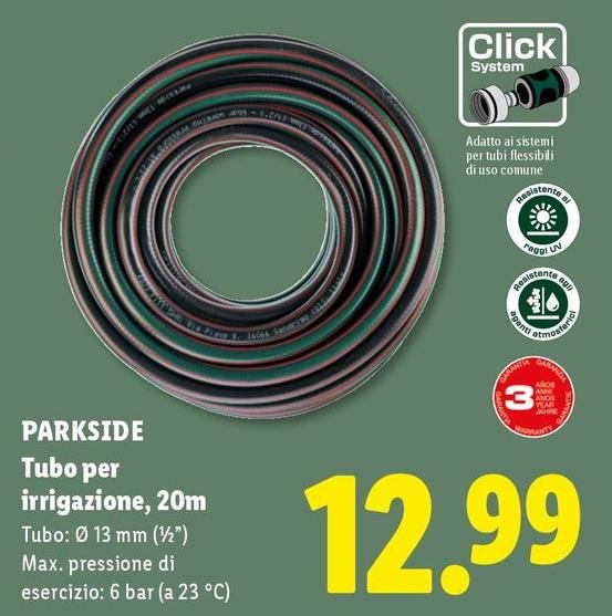 Parkside - Tubo Per Irrigazione, 20m