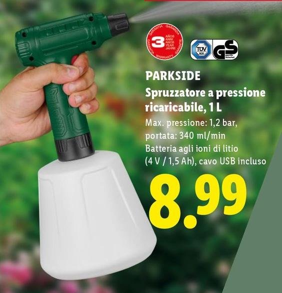 Parkside - Spruzzatore A Pressione Ricaricabile, 1 L