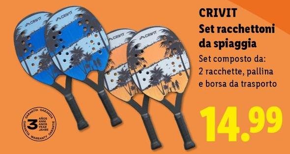 Crivit - Set Racchettoni Da Spiaggia