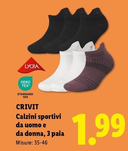 Crivit - Calzini Sportivi Da Uomo E Da Donna, 3 Paia