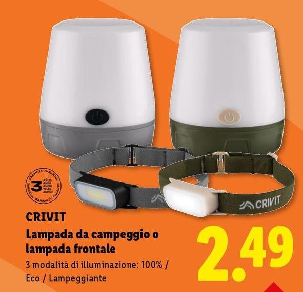 Crivit - Lampada Da Campeggio O Lampada Frontale
