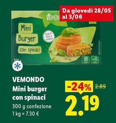 Vemondo - Mini Burger Con Spinaci