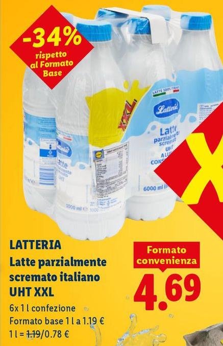 Latteria ovaro - Latte Parzialmente Scremato Italiano Uht Xxl