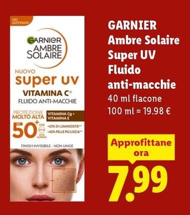 Garnier - Ambre Solaire Super UV Fluido Anti-Macchie