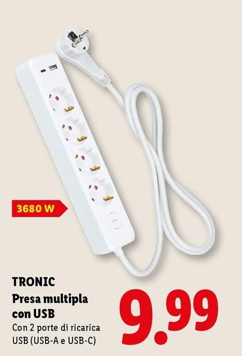 Tronic - Presa Multipla Con Usb