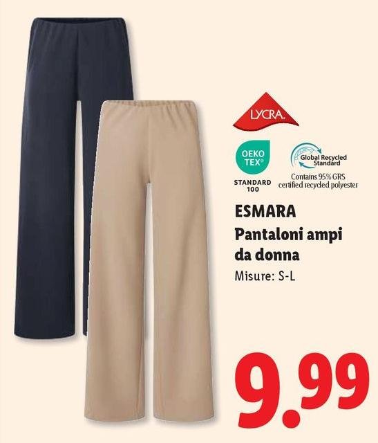 Oeko Tex - Pantaloni Ampi Da Donna