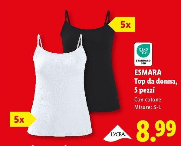Oeko Tex - Esmara Top Da Donna, 5 Pezzi