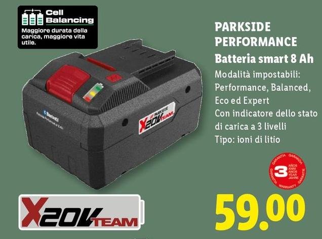 Parkside - Batteria Smart 8 Ah