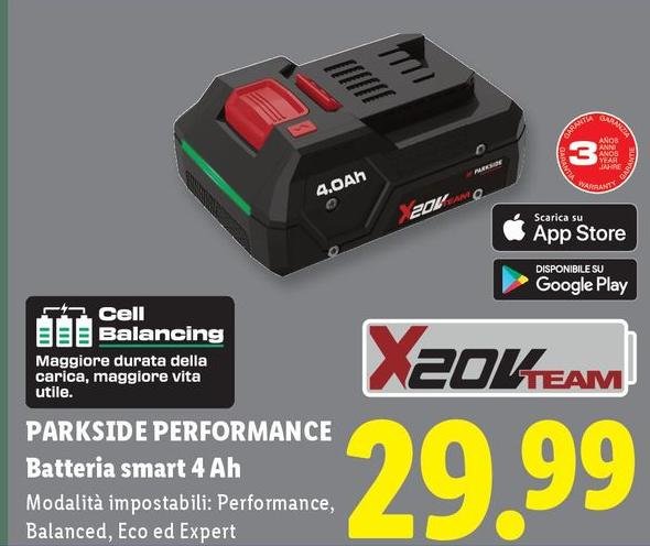 Parkside - Batteria Smart 4 Ah