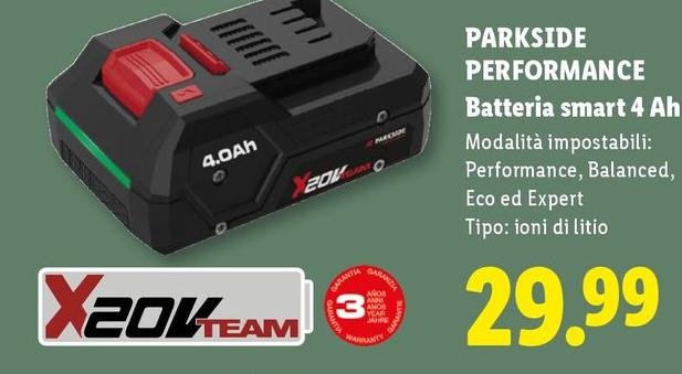 Parkside - Batteria Smart 4 Ah