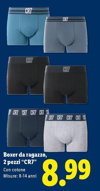 Cr7 - Boxer Da Ragazzo, 2 Pezzi "CR7"