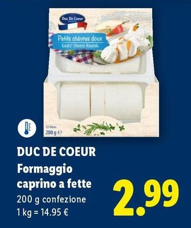 Duc De Coeur - Formaggio Caprino A Fette