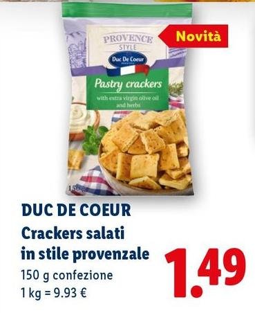 Duc De Coeur - Crackers Salati In Stile Provenzale