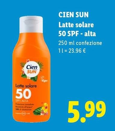 Cien - Sun Latte Solare 50 Spf/Alta