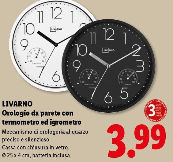 Livarno Home - Orologio Da Parete Con Termometro Ed Igrometro