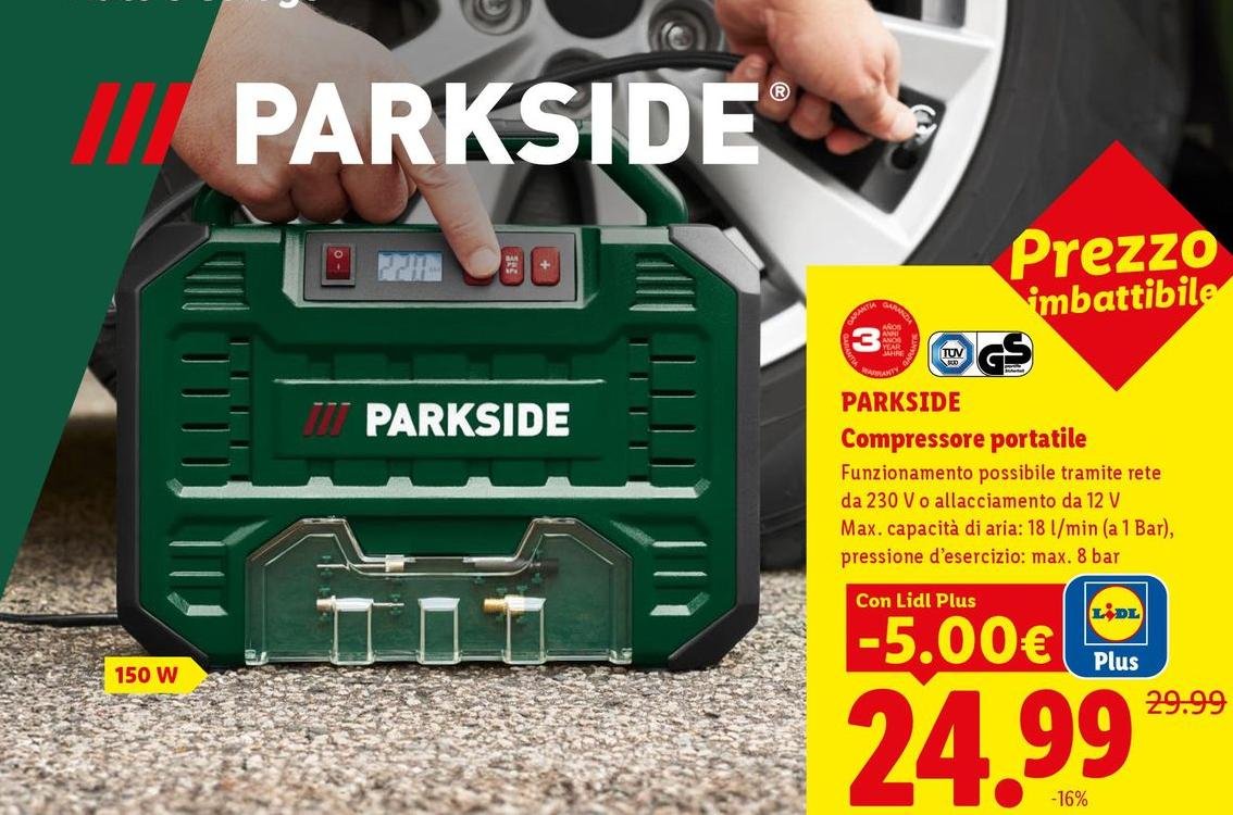 Parkside - Compressore Portatile