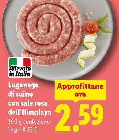 Luganega Di Suino Con Sale Rosa Dell'Himalaya