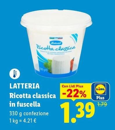 Latteria - Ricotta Classica In Fuscella