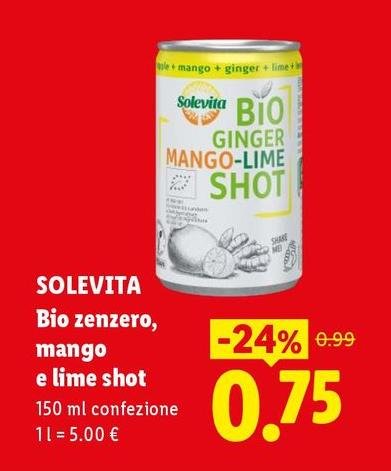 Solevita - Bio Zenzero, Mango E Lime Shot