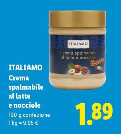 Italiamo - Crema Spalmabile Al Latte E Nocciole