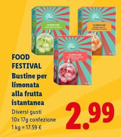 Food Festival - Bustine Per Limonata Alla Frutta Istantanea