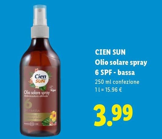 Cien Sun - Olio Solare Spray 6 Spf - Bassa