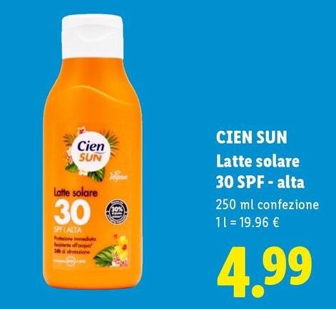 Cien Sun - Latte Solare 30 Spf - Alta