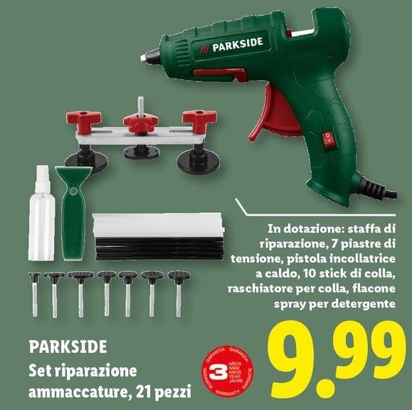 Parkside - Set Riparazione Ammaccature, 21 Pezzi