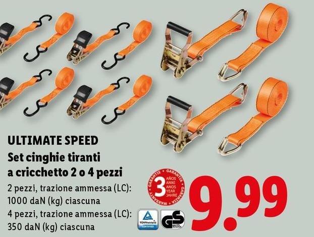 Ultimate Speed - Set Cinghie Tiranti A Cricchetto 2 Pezzi