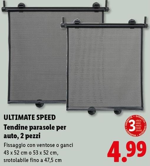 Ultimate Speed - Tendine Parasole Per Auto, 2 Pezzi
