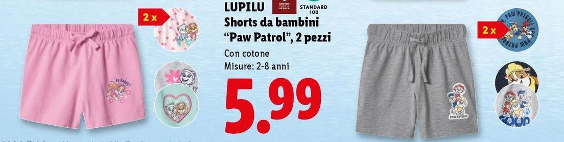 Lupilu - Shorts Da Bambini "Paw Patrol", 2 Pezzi
