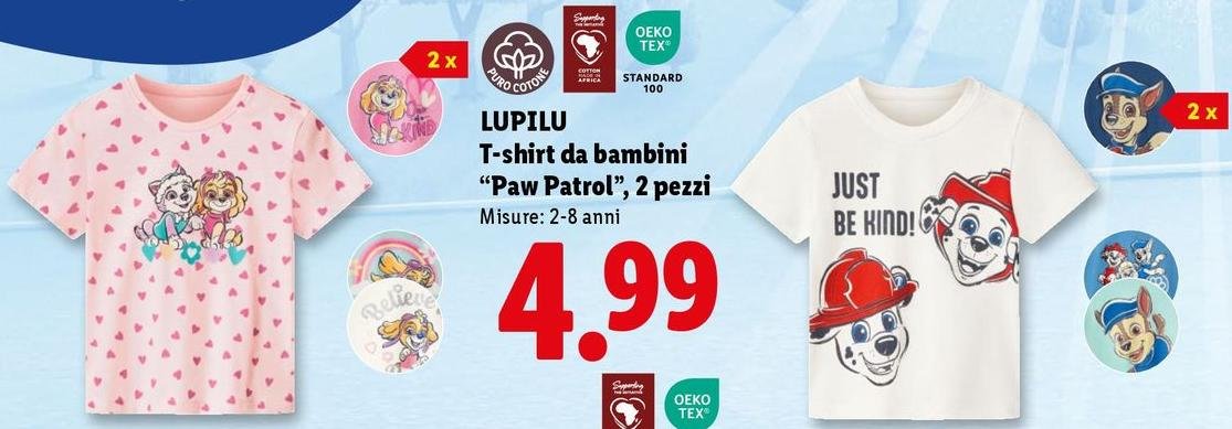 Lupilu - T-Shirt Da Bambini "Paw Patrol", 2 Pezzi