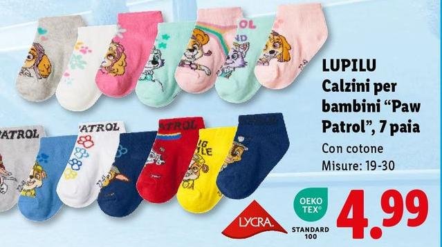 Lupilu - Calzini Per Bambini "Paw Patrol", 7 Paia