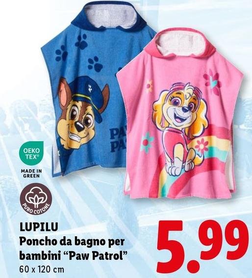 Lupilu - Poncho Da Bagno Per Bambini "Paw Patrol"