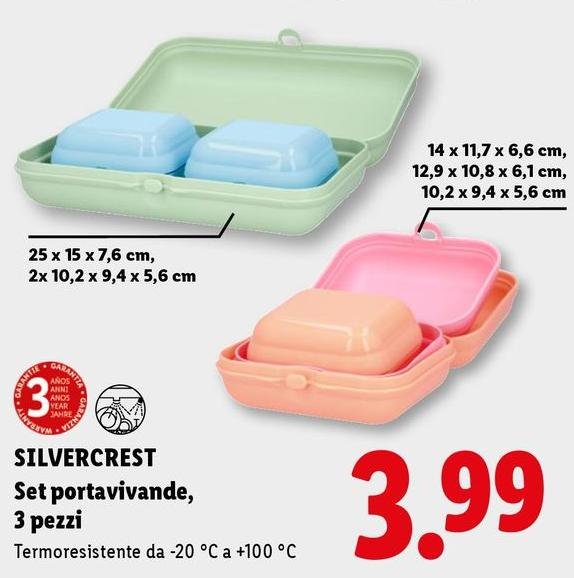 Silvercrest - Set Portavivande, 3 Pezzi