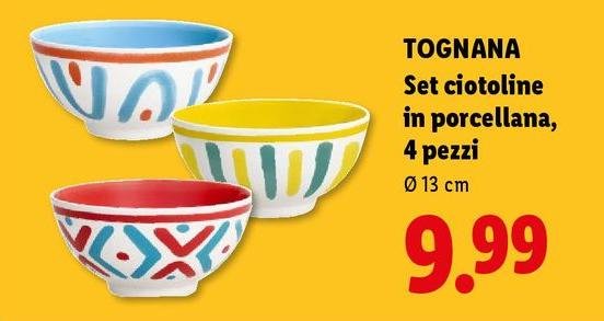 Tognana - Set Ciotoline In Porcellana, 4 Pezzi