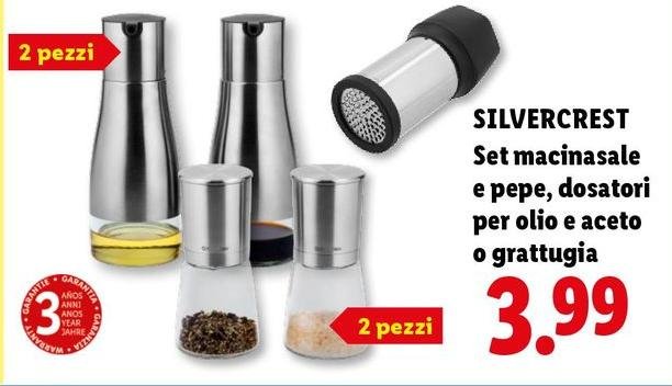 Silvercrest - Set Macinasale E Pepe, Dosatori Per Olio E Aceto
