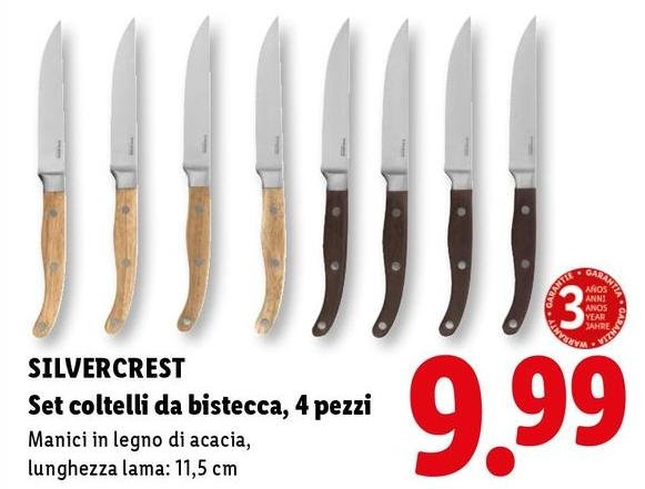 Silvercrest - Set Coltelli Da Bistecca, 4 Pezzi
