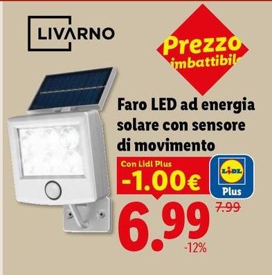 Livarno Home - Faro Led Ad Energia Solare Con Sensore Di Movimento