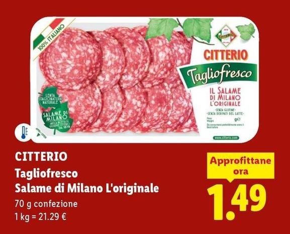 Citterio - Tagliofresco Salame Di Milano L'Originale
