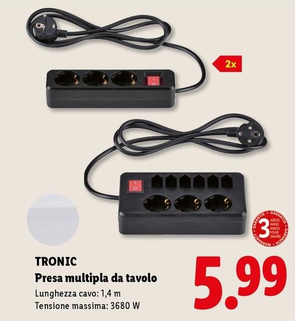 Tronic - Presa Multipla Da Tavolo