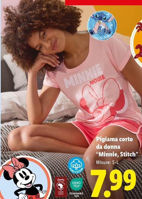 Pigiama Corto Da Donna ''Minnie/Stitch''