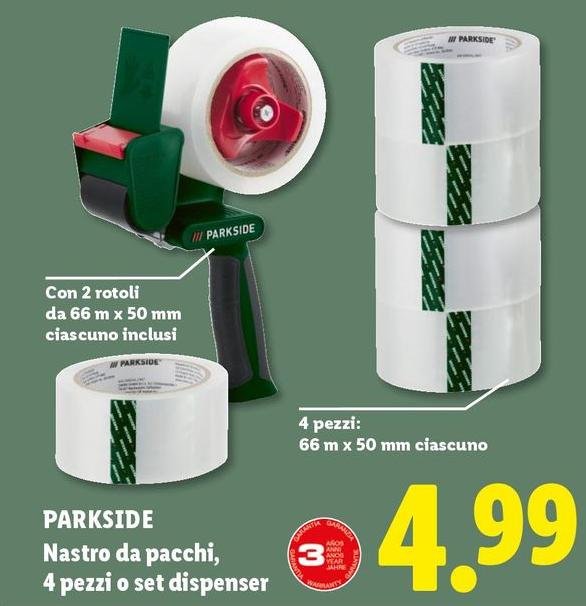 Parkside - Nastro Da Pacchi, 4 Pezzi O Set Dispenser