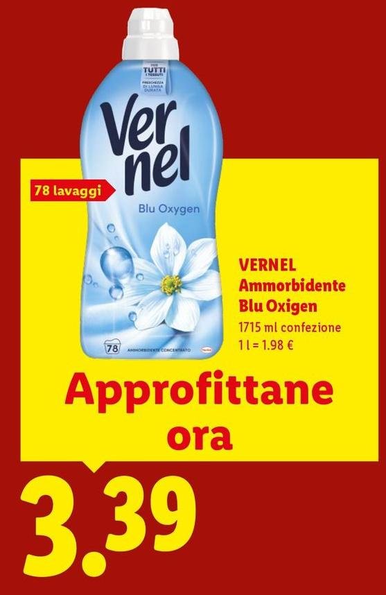 Vernel - Ammorbidente Blu Oxigen