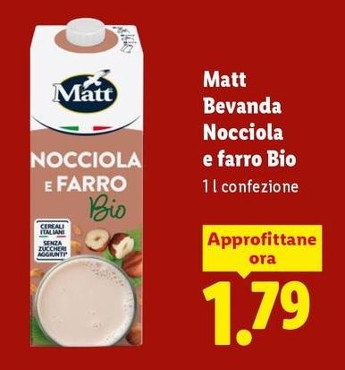 Matt - Bevanda Nocciola E Farro Bio