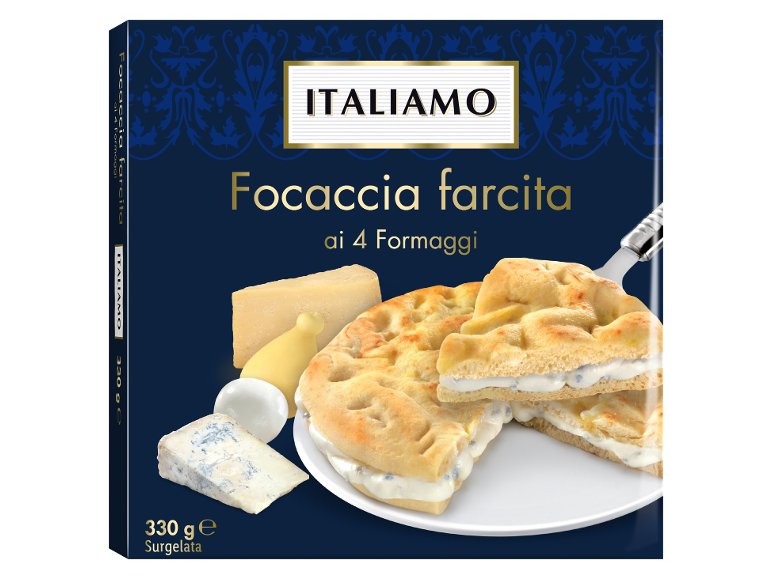 Facaccia farcita ai 4 formaggi
