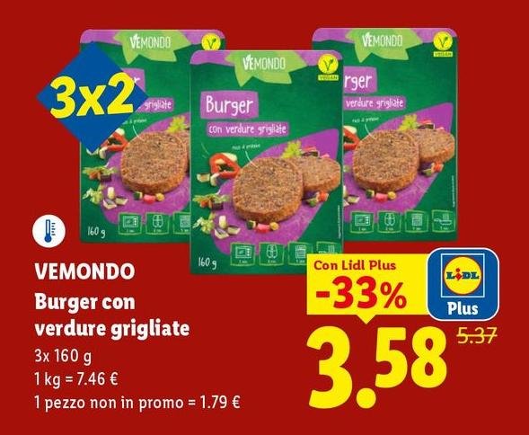 Vemondo - Burger Con Verdure Grigliate