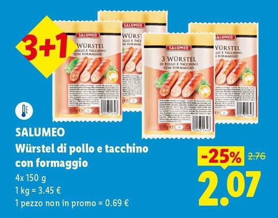 Salumeo - Würstel Di Pollo E Tacchino Con Formaggio
