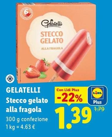 Gelatelli - Stecco Gelato Alla Fragola