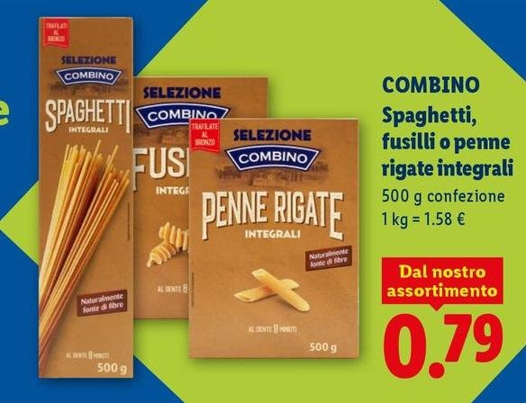 Combino - Spaghetti Fusilli O Penne Rigate Integrali